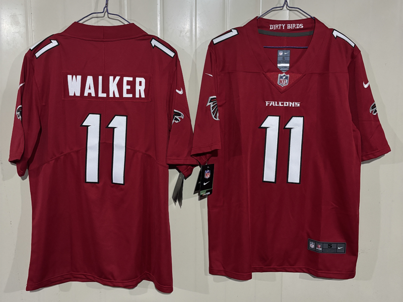Men's NFL Atlanta Falcons #11 Jalon Walker 2026 Red Sewn Down Vapor Jersey