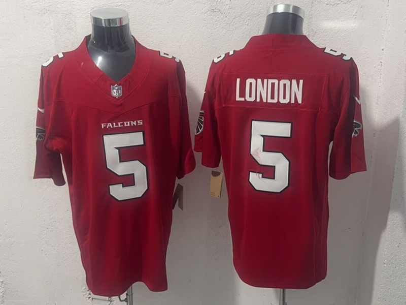 Men's NFL Atlanta Falcons #5 Drake London 2026 New Red Alternate F.U.S.E Jersey