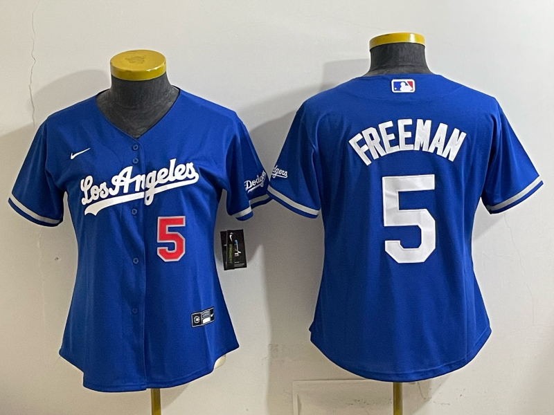 Women's MLB Dodgers #5 Freddie Freeman 2026 Royal Alternate 2 Stadium Jersey
