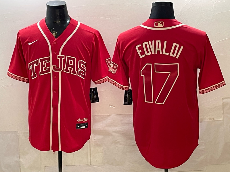 Men's MLB Texas Rangers #17 Nathan Eovaldi 2026 Red City Connect Stadium Jersey