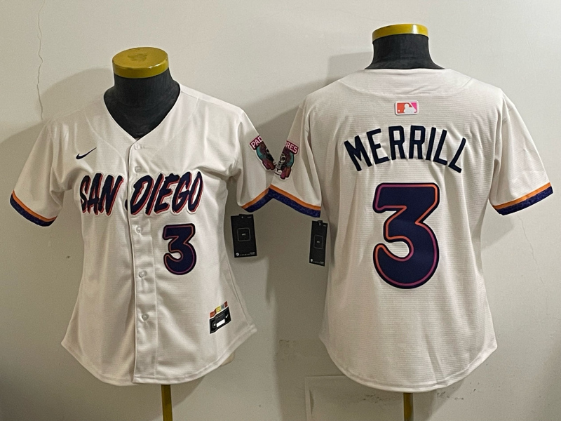 Women's MLB Padres #3 Jackson Merrill 2026 Cream City Connect Jersey