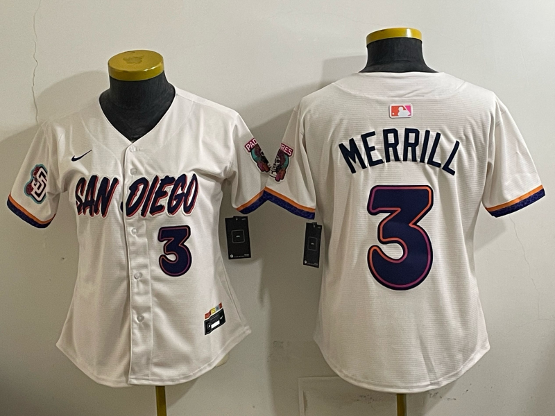 Women's MLB Padres #3 Jackson Merrill 2026 Cream City Connect Jersey