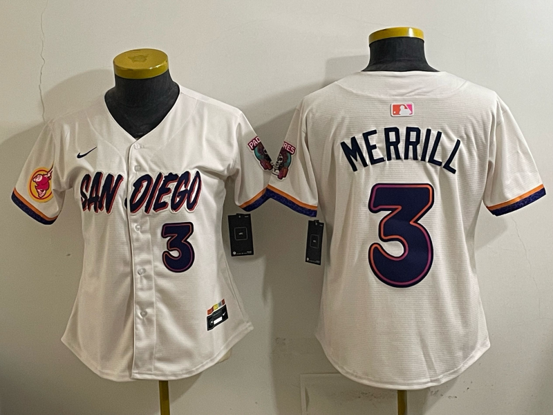 Women's MLB Padres #3 Jackson Merrill 2026 Cream City Connect Jersey