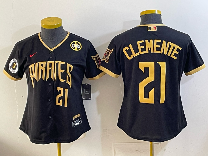 Women's MLB Pittsburgh Pirates #21 Roberto Clemente 2026 City Connect Jersey