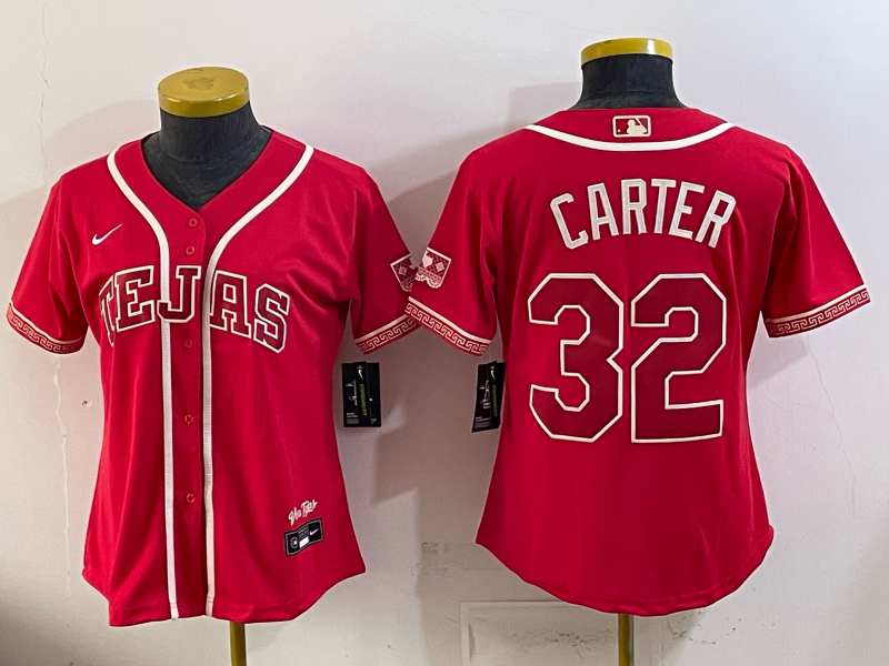Women's MLB Texas Rangers #32 Evan Carter 2026 Red City Connect Jersey