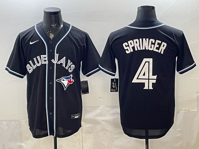 Men's MLB Toronto Blue Jays #4 George Springer 2026 Black Fashion Replica Jersey