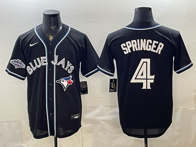 Men's MLB Toronto Blue Jays #4 George Springer 2026 Black Fashion Replica Jersey