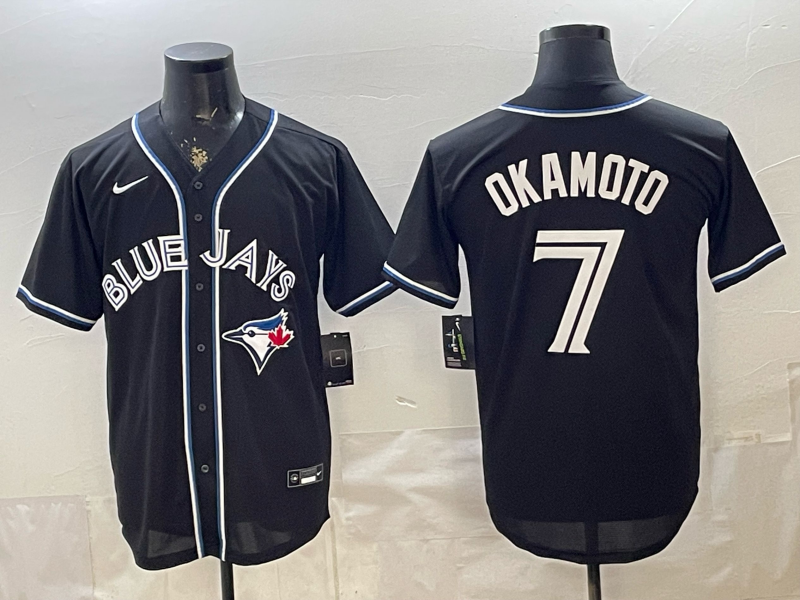 Men's MLB Toronto Blue Jays #7 Kazuma Okamoto 2026 Black Fashion Replica Jersey