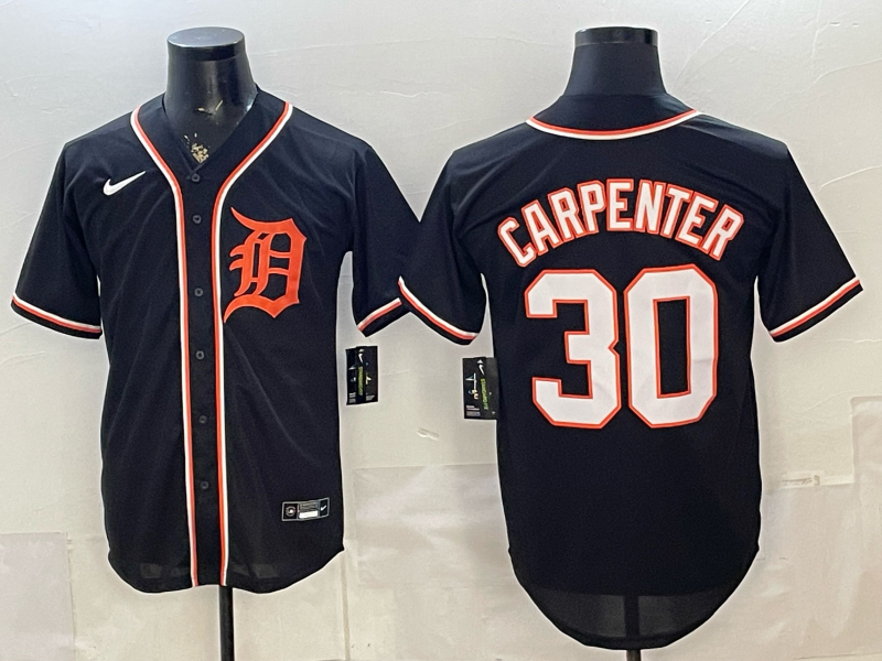 Men's MLB Detroit Tigers #30 Kerry Carpenter 2026 Black Fashion Replica Jersey