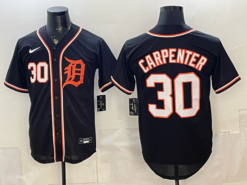 Men's MLB Detroit Tigers #30 Kerry Carpenter 2026 Black Fashion Replica Jersey