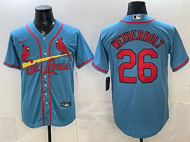 Men's MLB St. Louis Cardinals #26 JJ Wetherholt Nike Red Alternate Limited Jersey