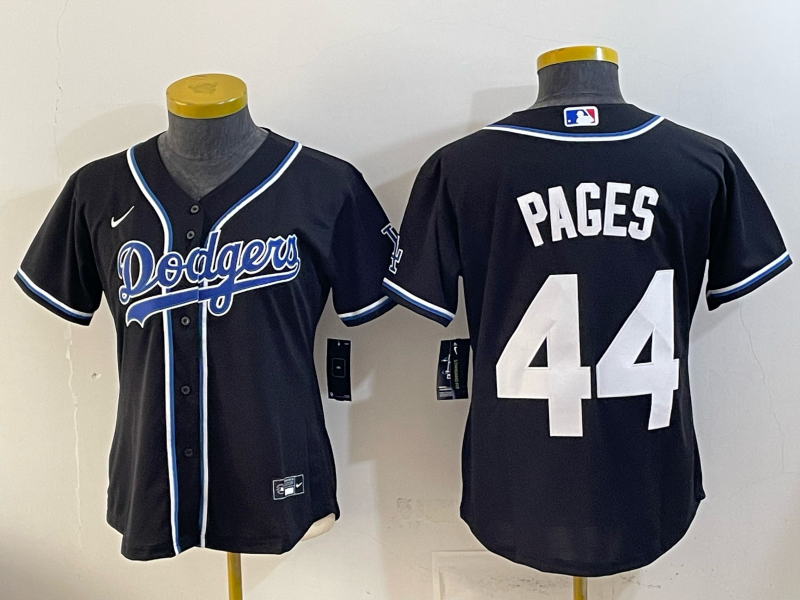Women's MLB Dodgers #44 Andy Pages 2026 Black Fashion Replica Jersey