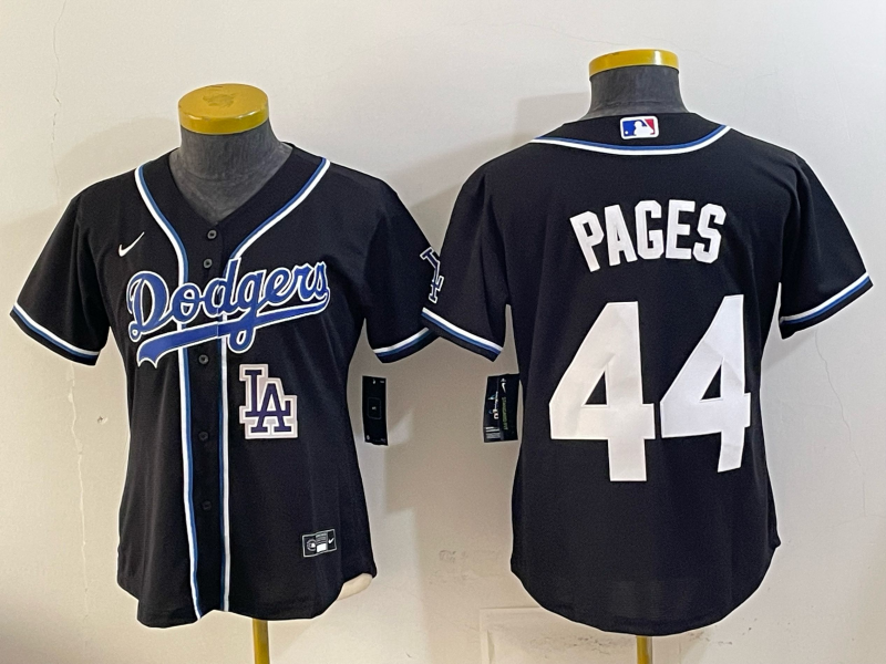Women's MLB Dodgers #44 Andy Pages 2026 Black Fashion Replica Jersey