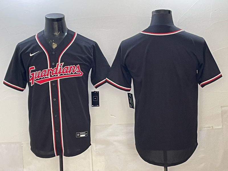 Men's MLB Cleveland Guardians Nameless 2026 Black Fashion Replica Jersey