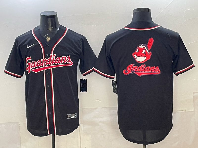 Men's MLB Cleveland Guardians Nameless 2026 Black Fashion Replica Jersey