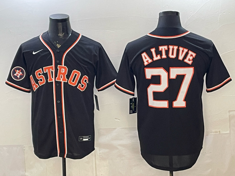 Men's MLB Houston Astros #27 Jose Altuve 2026 Black Fashion Replica Jersey