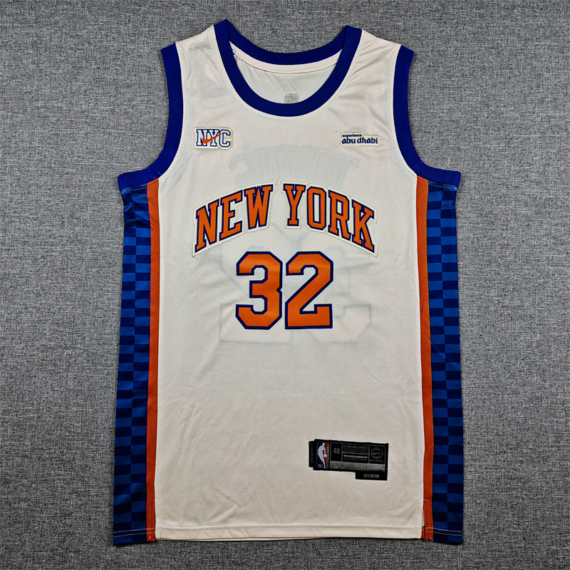 Men's NBA New York Knicks #32 Karl-Anthony Towns 2025-26 City Edition Swingman Jersey