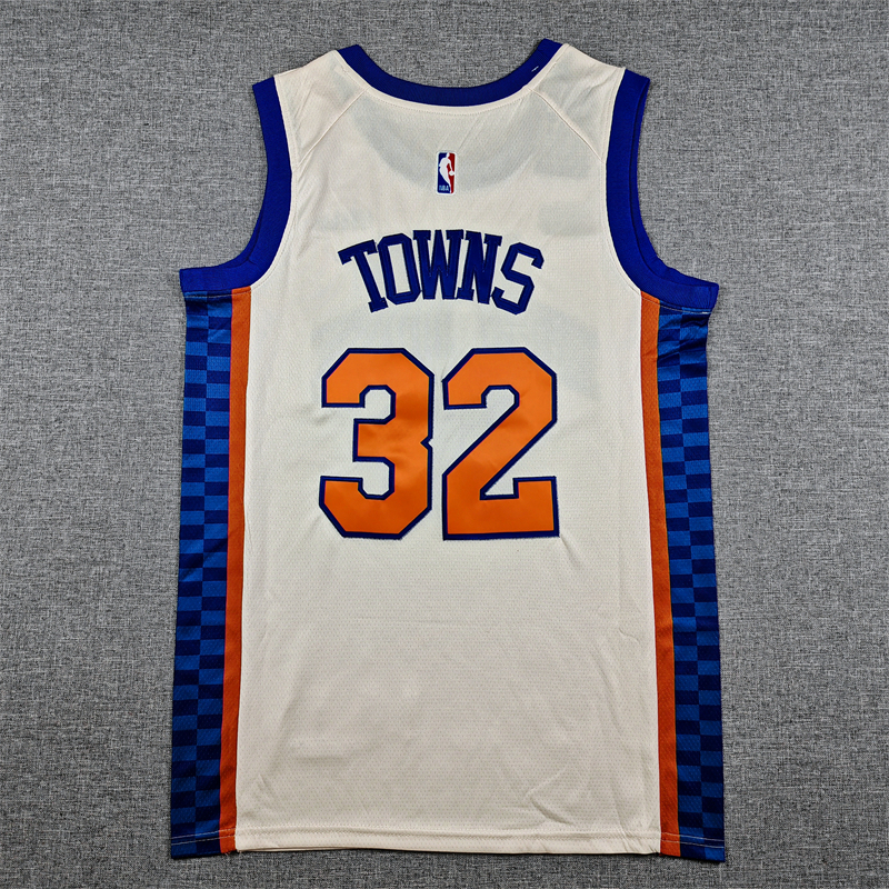 Men's NBA New York Knicks #32 Karl-Anthony Towns 2025-26 City Edition Swingman Jersey