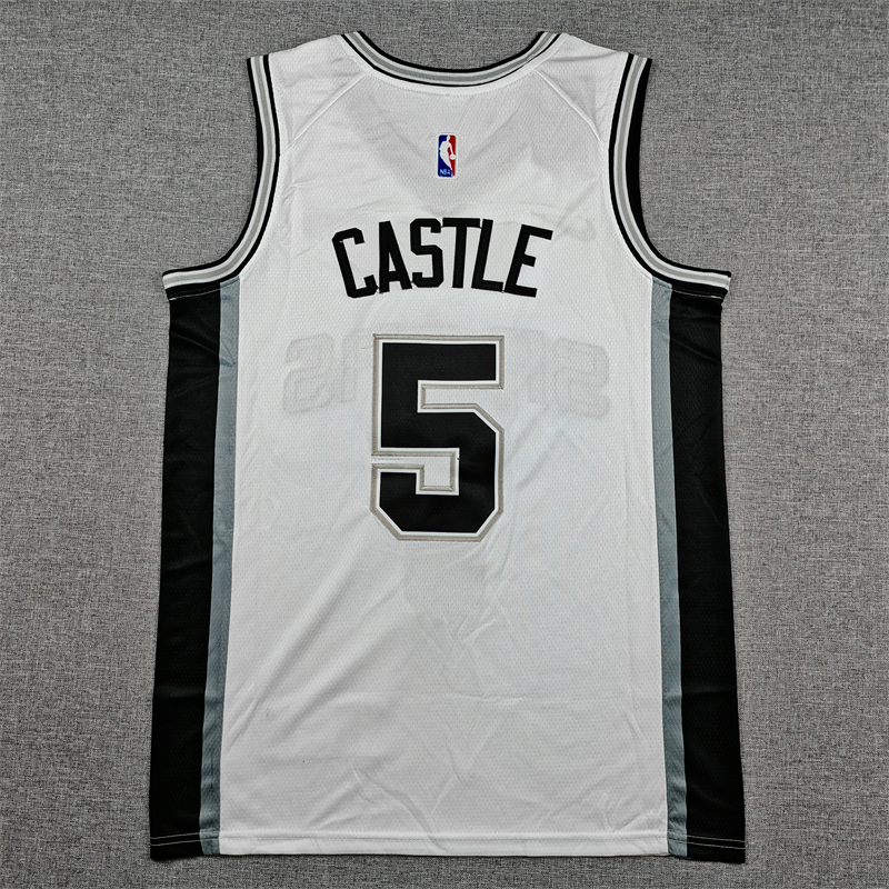 Men's NBA San Antonio Spurs #5 Stephon Castle 2025-26 Association Edition Swingman Jersey