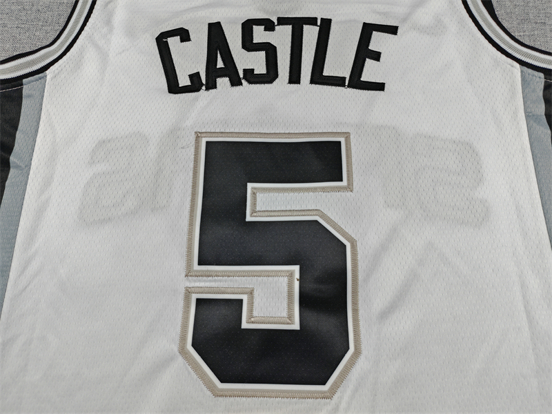 Men's NBA San Antonio Spurs #5 Stephon Castle 2025-26 Association Edition Swingman Jersey
