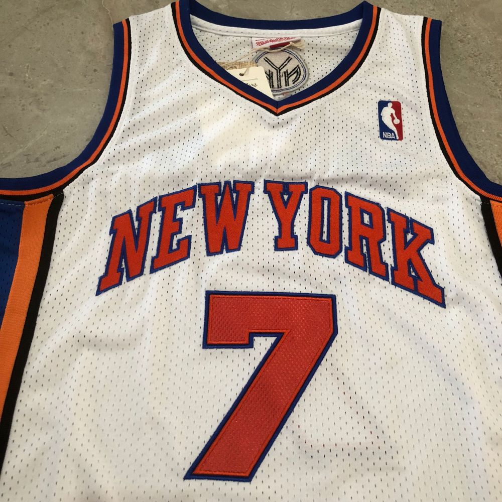 NBA New York Knicks #7 Carmelo Anthony Men's M&N 2010-11 Association Embroidery Jersey