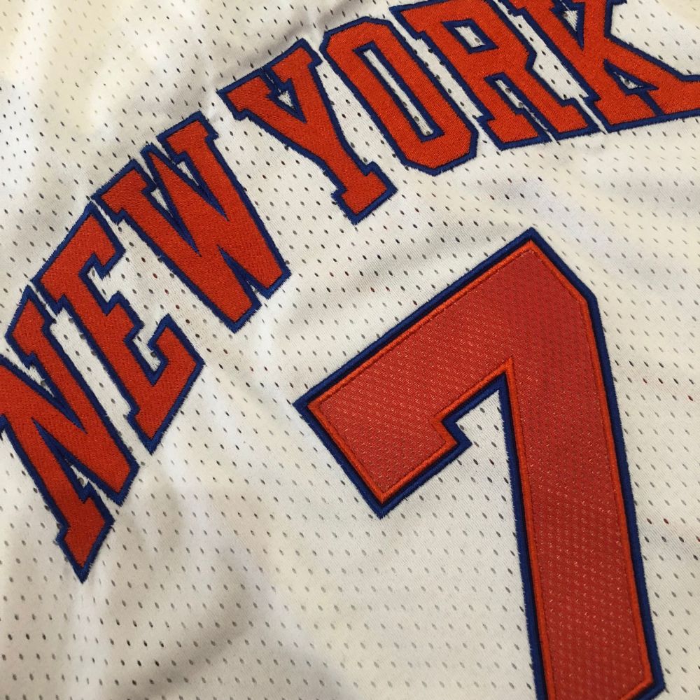 NBA New York Knicks #7 Carmelo Anthony Men's M&N 2010-11 Association Embroidery Jersey