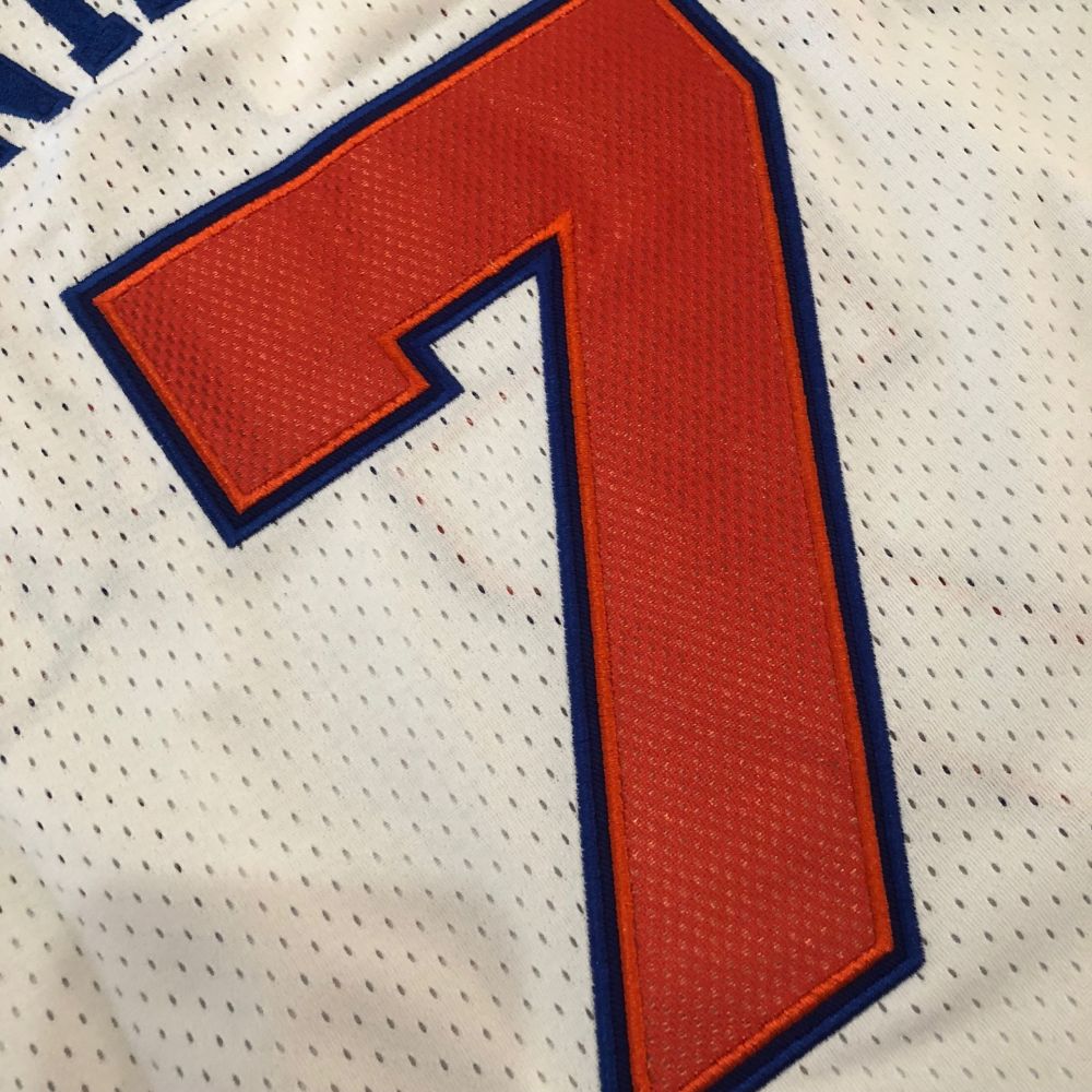 NBA New York Knicks #7 Carmelo Anthony Men's M&N 2010-11 Association Embroidery Jersey
