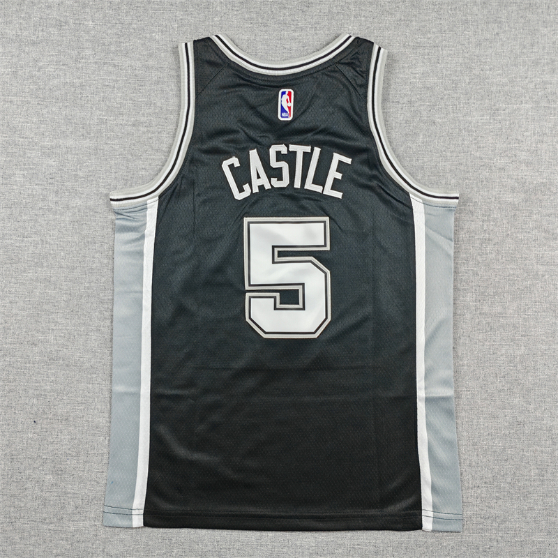 Youth NBA San Antonio Spurs #5 Stephon Castle 2025-26 Icon Edidtion Embroideried Jersey