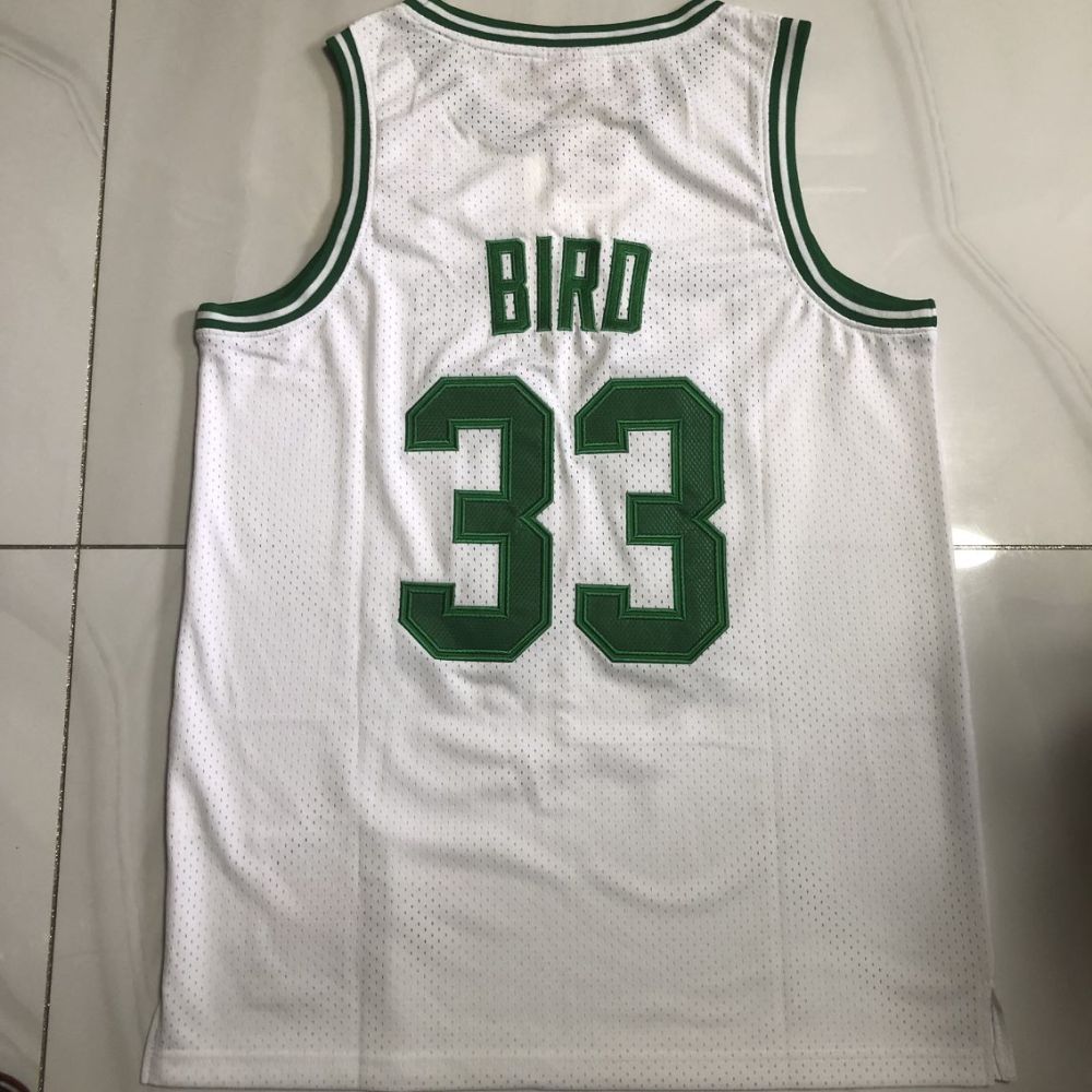 NBA Boston Celtics #33 Larry Bird Men's M&N 1985-86 Road Embroidery Jersey