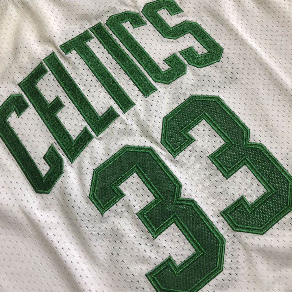 NBA Boston Celtics #33 Larry Bird Men's M&N 1985-86 Road Embroidery Jersey