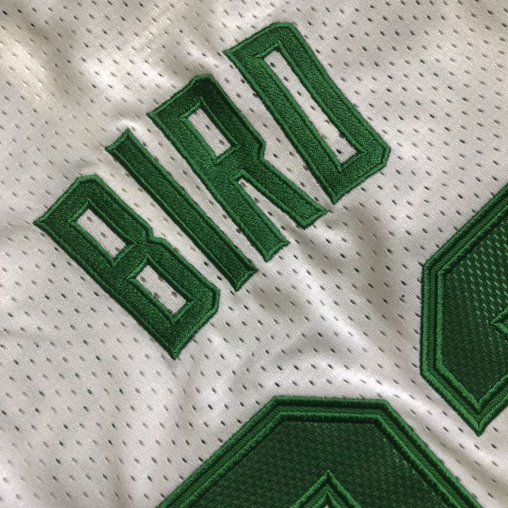 NBA Boston Celtics #33 Larry Bird Men's M&N 1985-86 Road Embroidery Jersey