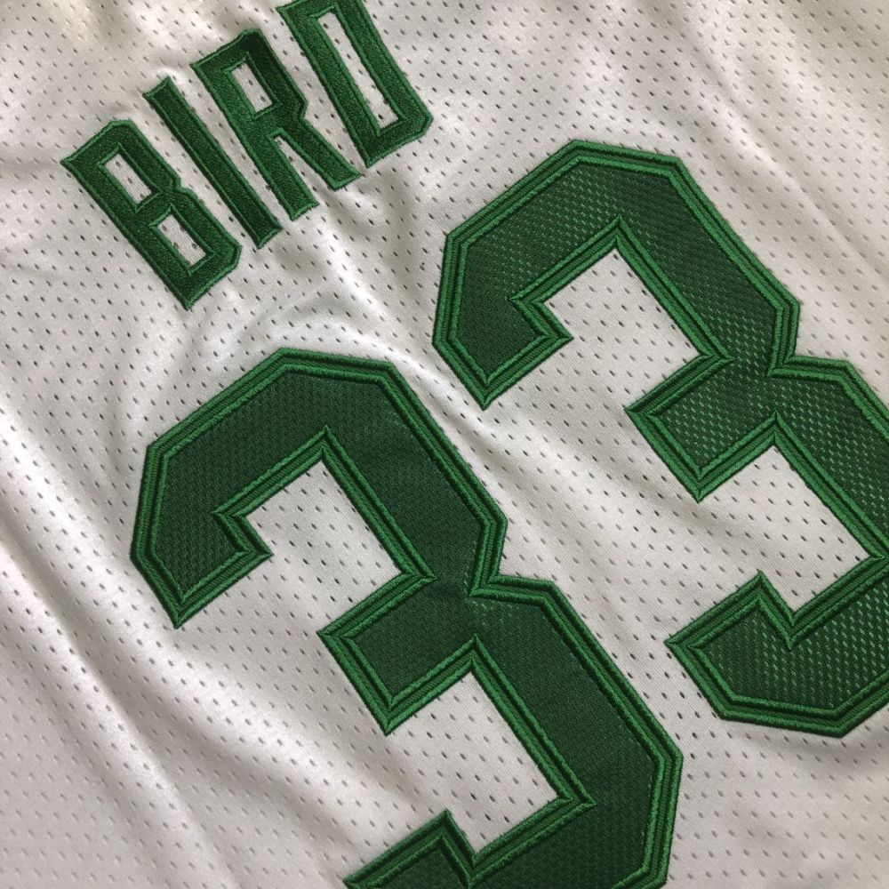 NBA Boston Celtics #33 Larry Bird Men's M&N 1985-86 Road Embroidery Jersey