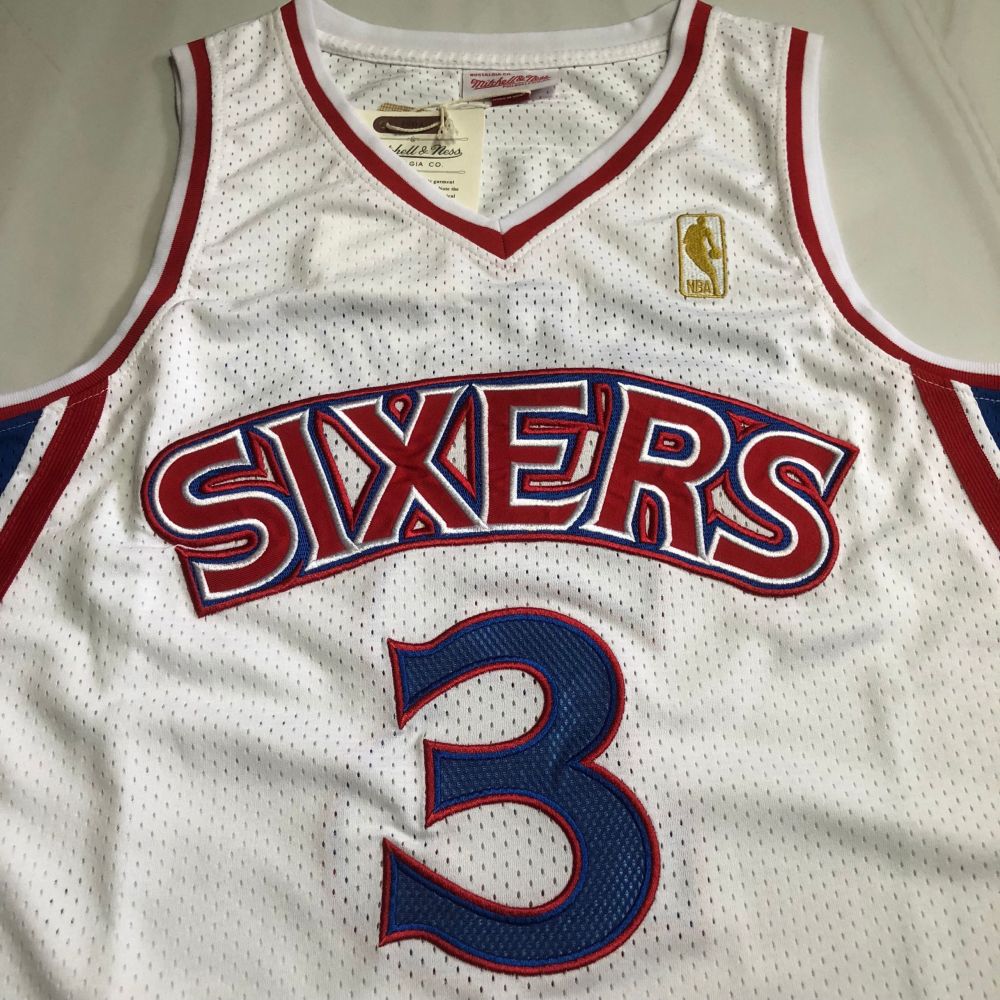 NBA Philadelphia 76ers #3 Allen Iverson Men's M&N 1996-97 Throwback Embroidery Jersey