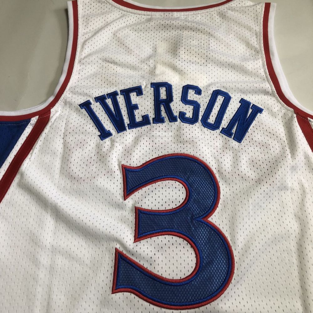 NBA Philadelphia 76ers #3 Allen Iverson Men's M&N 1996-97 Throwback Embroidery Jersey
