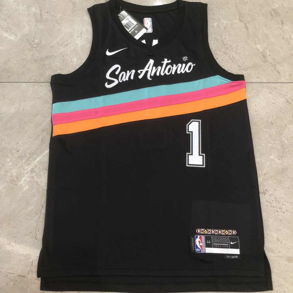 NBA San Antonio Spurs #1 Victor Wembanyama Men's Nike 2025-26 City Embroidery Jersey
