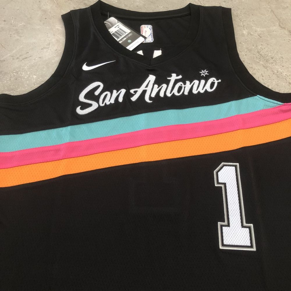 NBA San Antonio Spurs #1 Victor Wembanyama Men's Nike 2025-26 City Embroidery Jersey