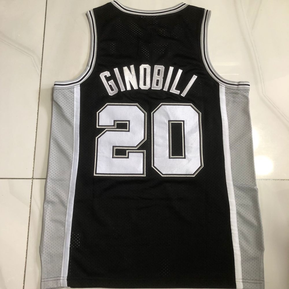 NBA San Antonio Spurs #20 Manu Ginóbili Men's M&N 2002-03 Icon Embroidery Jersey