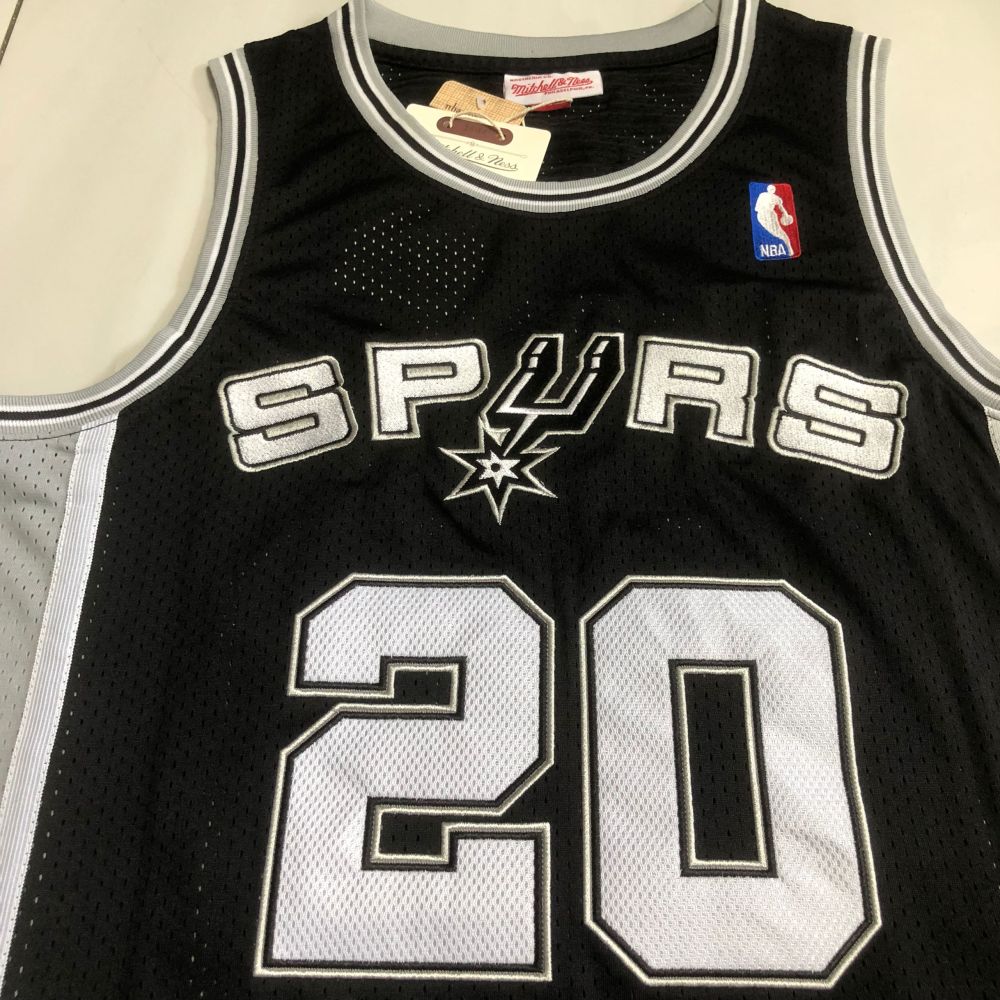 NBA San Antonio Spurs #20 Manu Ginóbili Men's M&N 2002-03 Icon Embroidery Jersey