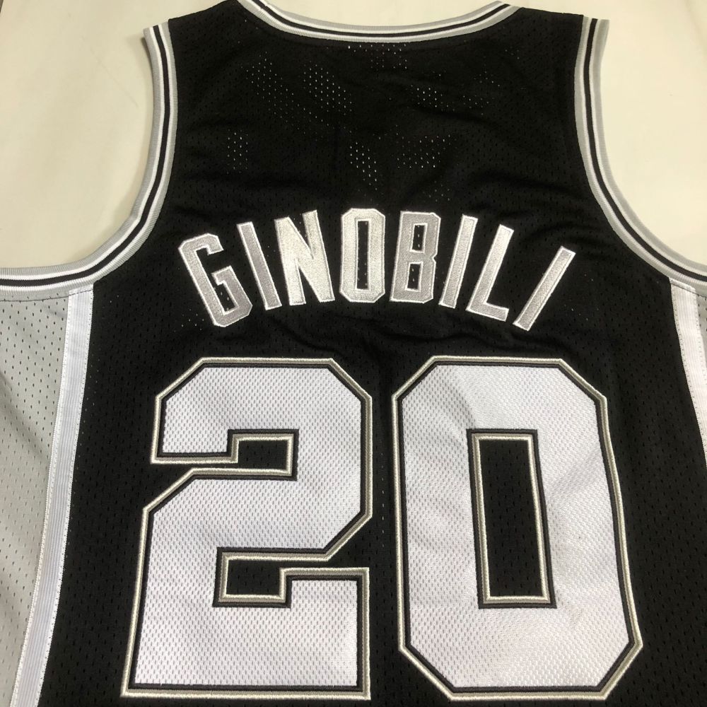 NBA San Antonio Spurs #20 Manu Ginóbili Men's M&N 2002-03 Icon Embroidery Jersey