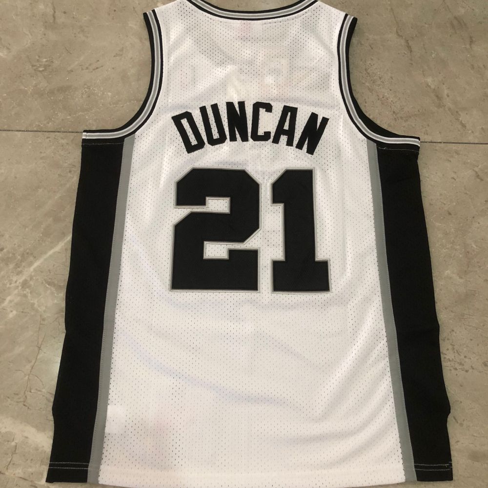 NBA San Antonio Spurs #21 Tim Duncan Men's M&N 1998-99 Finals Embroidery Jersey