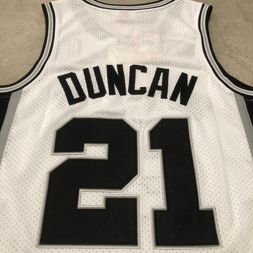 NBA San Antonio Spurs #21 Tim Duncan Men's M&N 1998-99 Finals Embroidery Jersey
