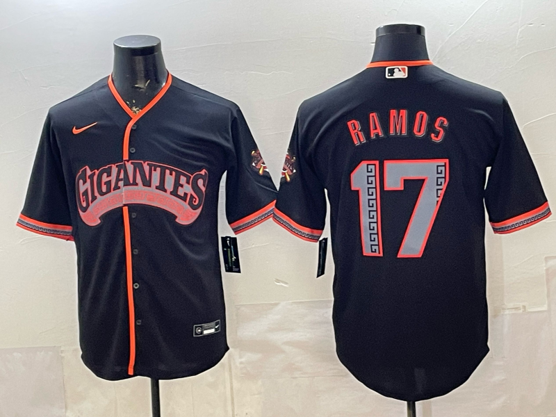 Men's MLB San Francisco Giants #17 Heliot Ramos 2026 Black Alternate Stadium Jersey