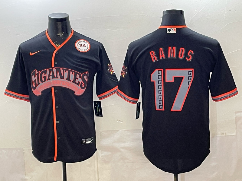 Men's MLB San Francisco Giants #17 Heliot Ramos 2026 Black Alternate Stadium Jersey