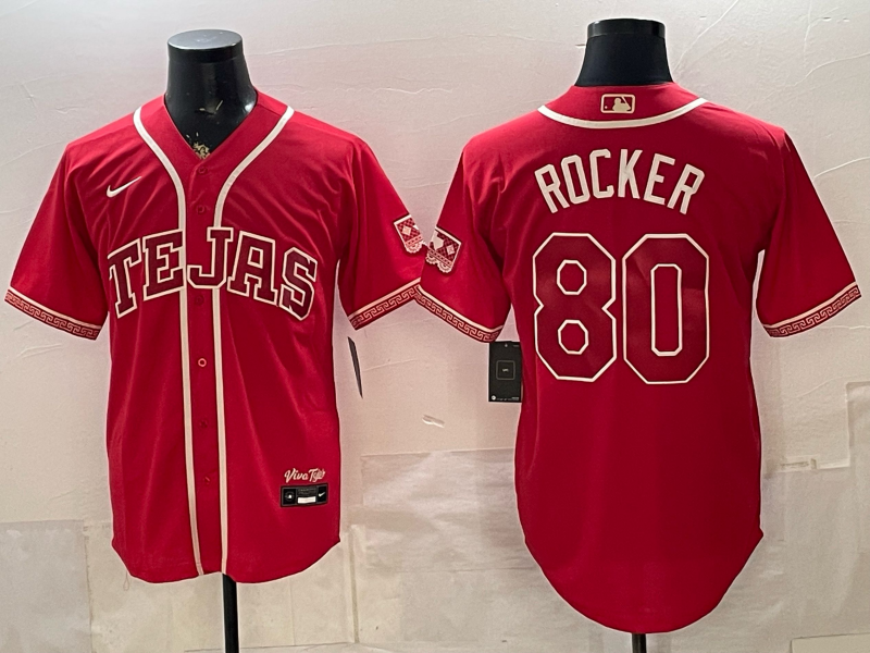 Men's MLB Texas Rangers #80 Kumar Rocker 2026 Red City Connect Stadium Jersey