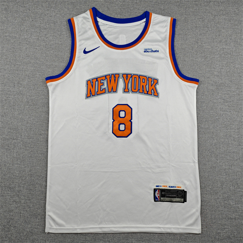 Men's NBA New York Knicks #8 OG Anunoby 2025-26 Association Edition Swingman Jersey