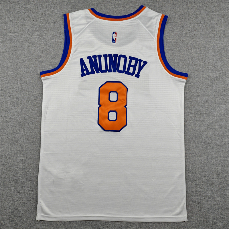 Men's NBA New York Knicks #8 OG Anunoby 2025-26 Association Edition Swingman Jersey