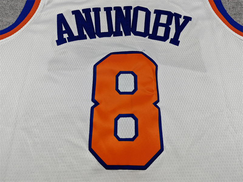 Men's NBA New York Knicks #8 OG Anunoby 2025-26 Association Edition Swingman Jersey