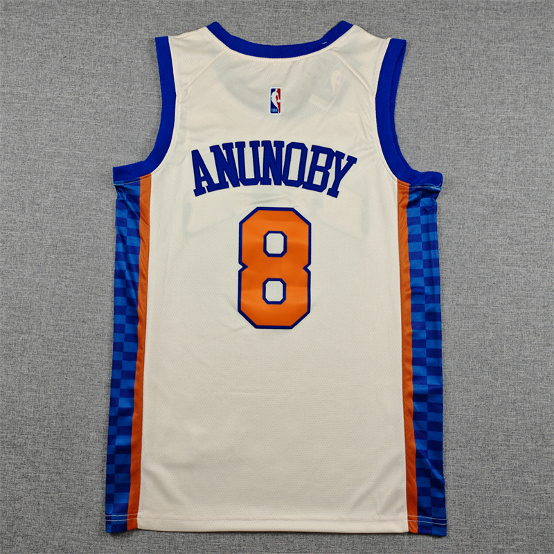 Men's NBA New York Knicks #8 OG Anunoby 2025-26 City Edition Swingman Jersey