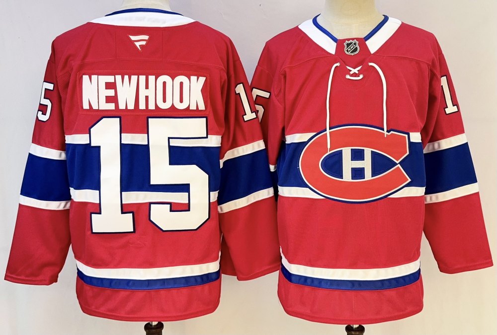 Men's NHL Montreal Canadiens #15 Alex Newhook Fanatics Red Premier Home Jersey