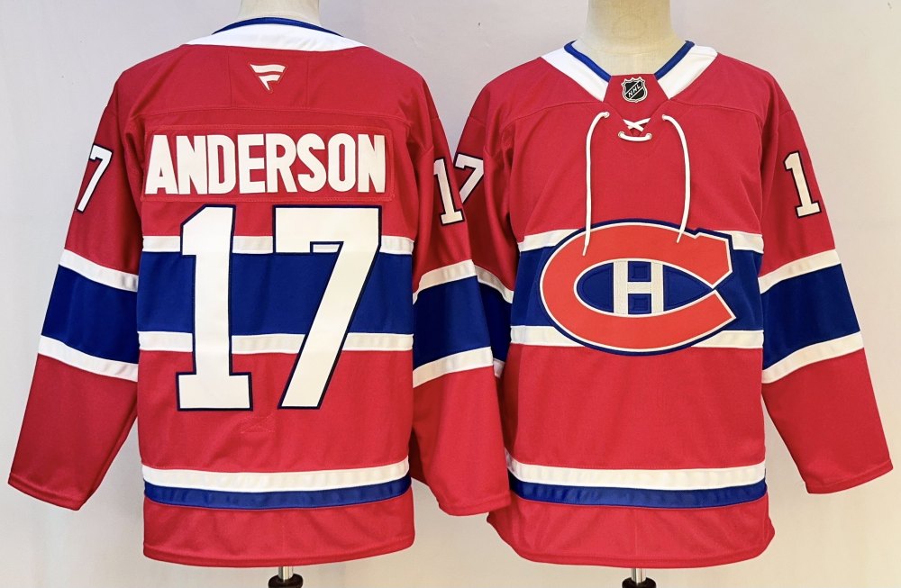 Men's NHL Montreal Canadiens #17 Josh Anderson Fanatics Red Premier Home Jersey